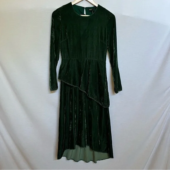 Maje | Dresses | Maje Dark Green Velvet Long Sleeve Dress | Poshmark